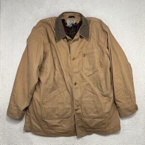 Vtg LL Bean Chore Jacket Mens XXL Tall Canvas Barn Coat Primaloft Lined Corduroy